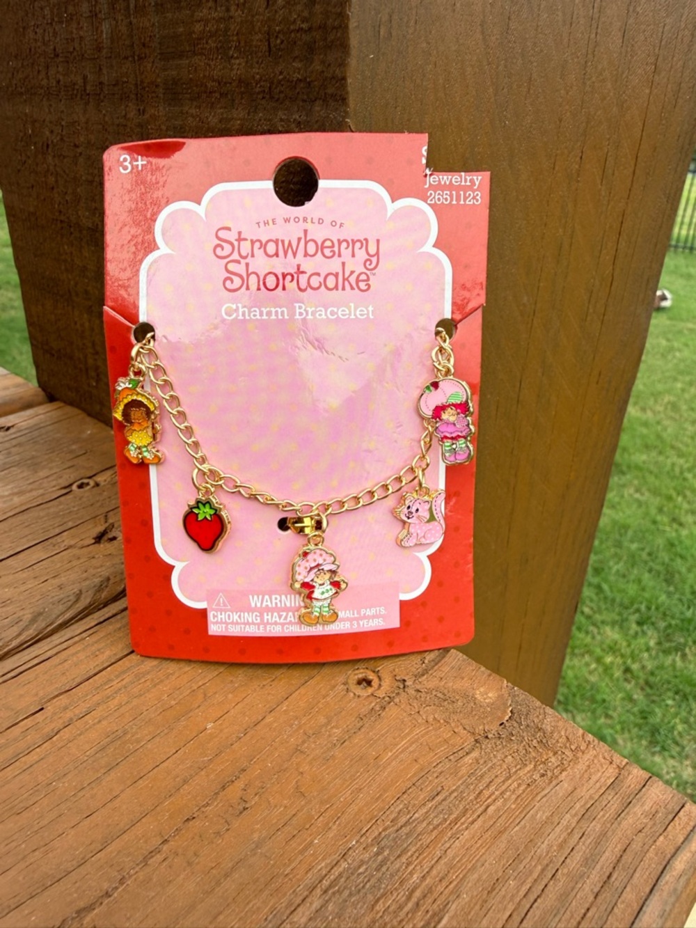 NWT Strawberry Shortcake Gold Charm Bracelet with Pink Enamel Charms - Picture 3 of 6